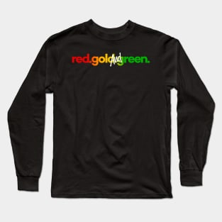 Minimal Red Gold and Green Rasta Colors Reggae Long Sleeve T-Shirt